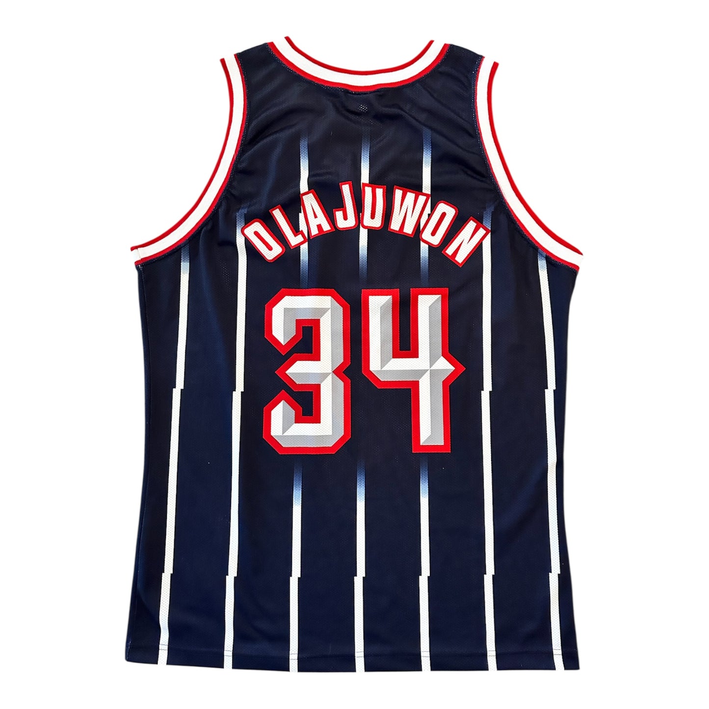Maillot Hakeem Olajuwon #34 – Houston Rockets (Champion, pinstripes)